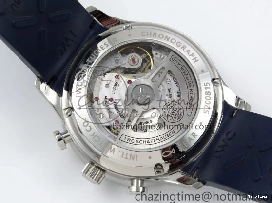 MIROTIME 0103 Casual Portuguese Chrono IW3716 Z+F 1:1 Best Edition White Dial on Blue Rubber Strap A 7016